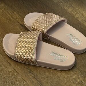 Skechers Women's Pink Embellished Slippers